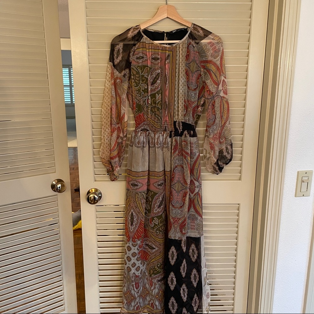 Zara Maxi Dress Paisley Pattern - NWT